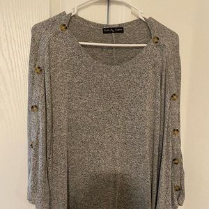 Grey sweater blouse